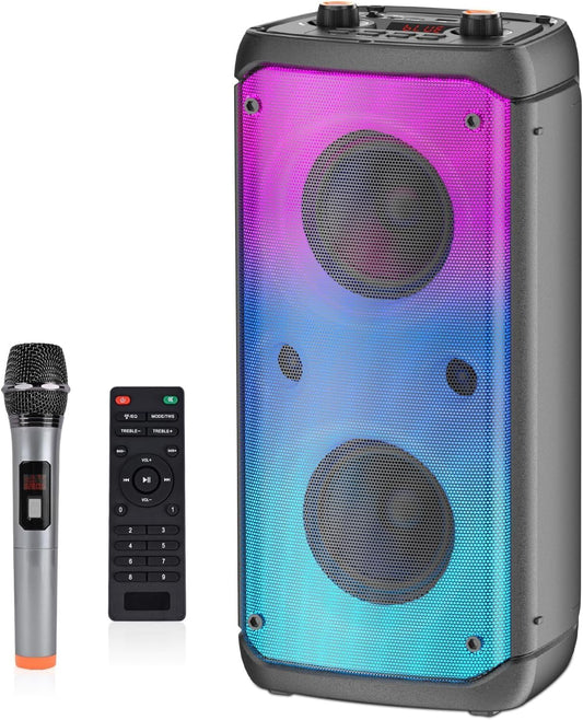 80W TWS Bluetooth Speaker: Powerful Bass & Colorful Lights