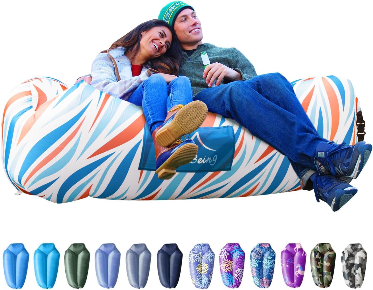 AlphaBeing Inflatable Lounger Beach Chair for Outdoor Fun