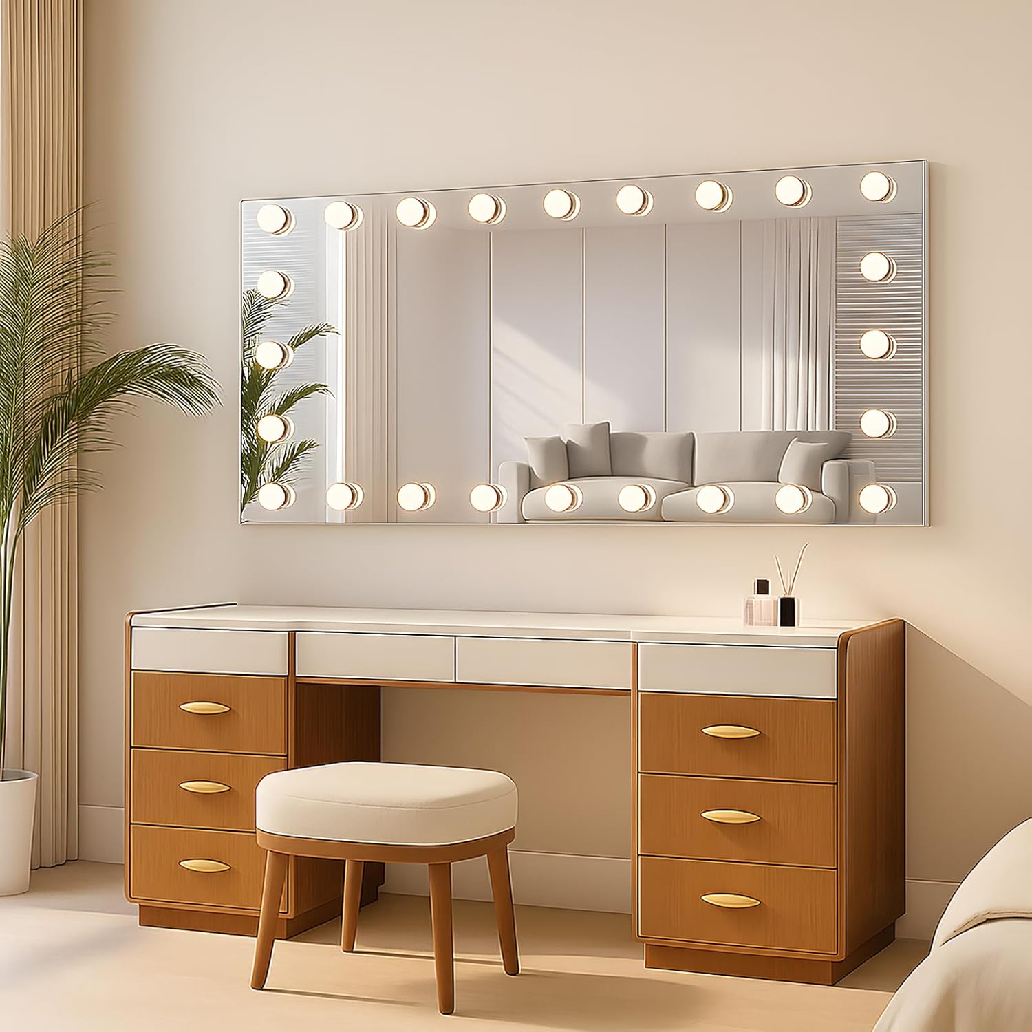 WTYY LED Bathroom Mirror with Lights - 60x30 in Shatter-Proof
