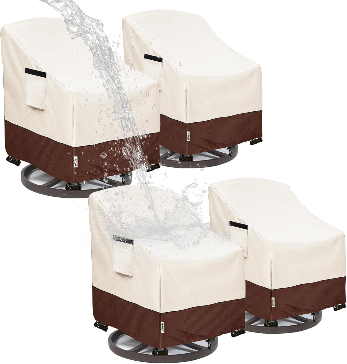 Patio Swivel Chair Covers 4 Pack for All-Weather Protection