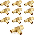 (10-Pack) PEX Reducing Tee 1in x 3/4in x 3/4in - Durable Brass PEX