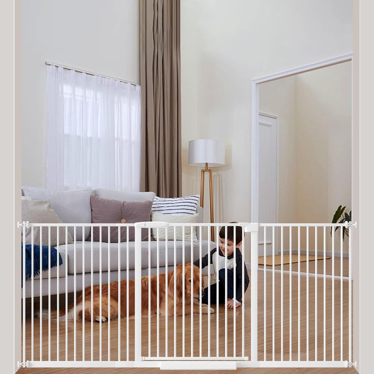 Ultra Narrow Spacing Extra Wide Dog Pet Gate for Safety