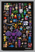 Minecraft Mobbery Wall Poster Framed Gray - Vibrant Gamer Art
