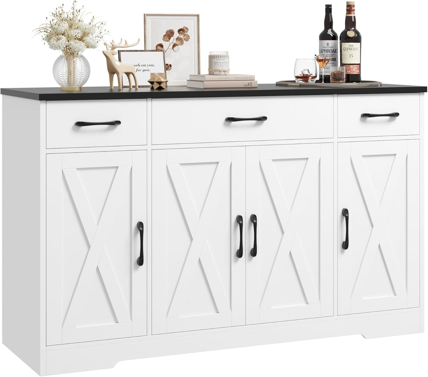 HOSTACK Buffet Sideboard Cabinet: Modern Farmhouse Storage Solution