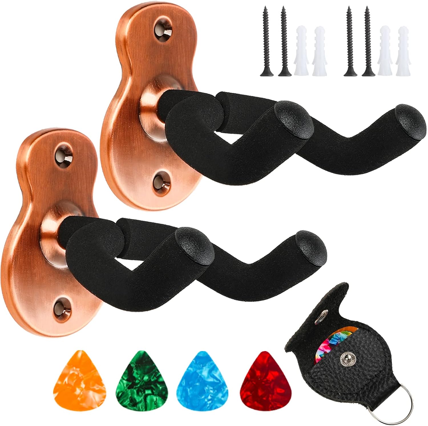 Donux 2 Pack Guitar Wall Mounts - Securely Display Your Instruments!