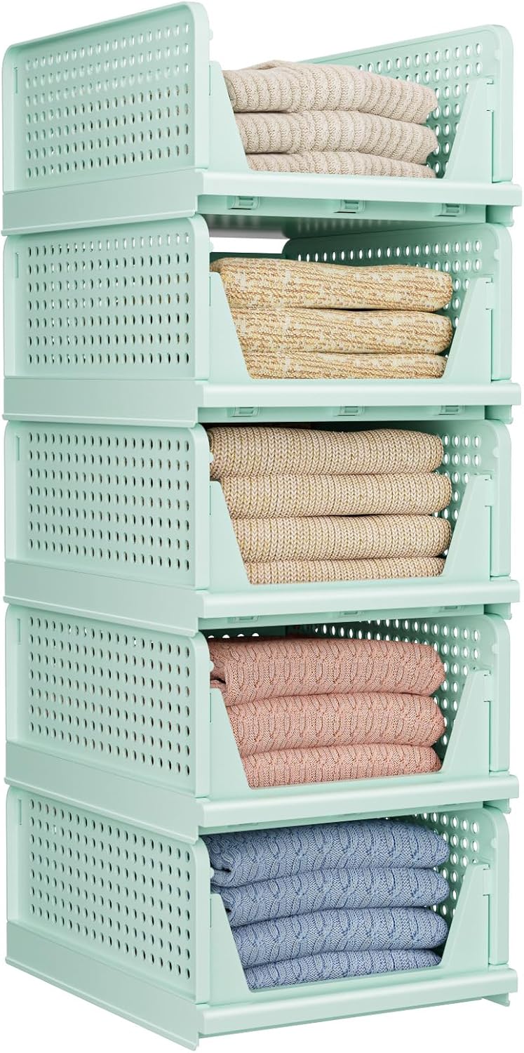 5 Pack Folding Closet Organizers for Efficient Storage Solutions