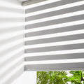 Persilux Cordless Zebra Shades 27in x 64in Grey - Dual Layer Light
