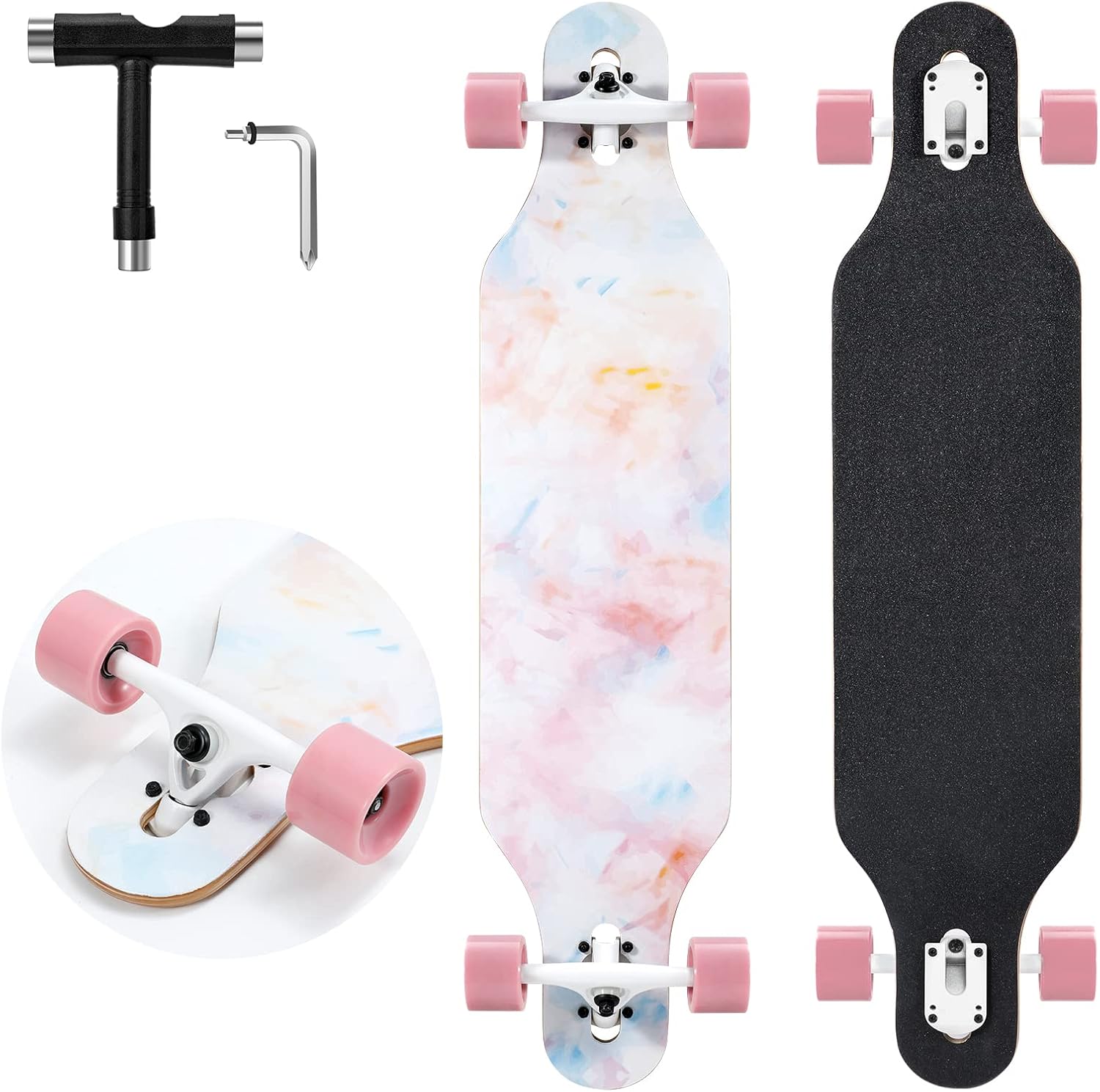 41 Inch Drop Through Longboard Skateboard for All Ages
