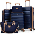 Luggage Sets 5 Piece ABS Hard Case Set - 20/24/28 in Travel Kit