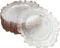 Clear Charger Plates 13ft Rose Gold Round Reef Chargers - Set of 25