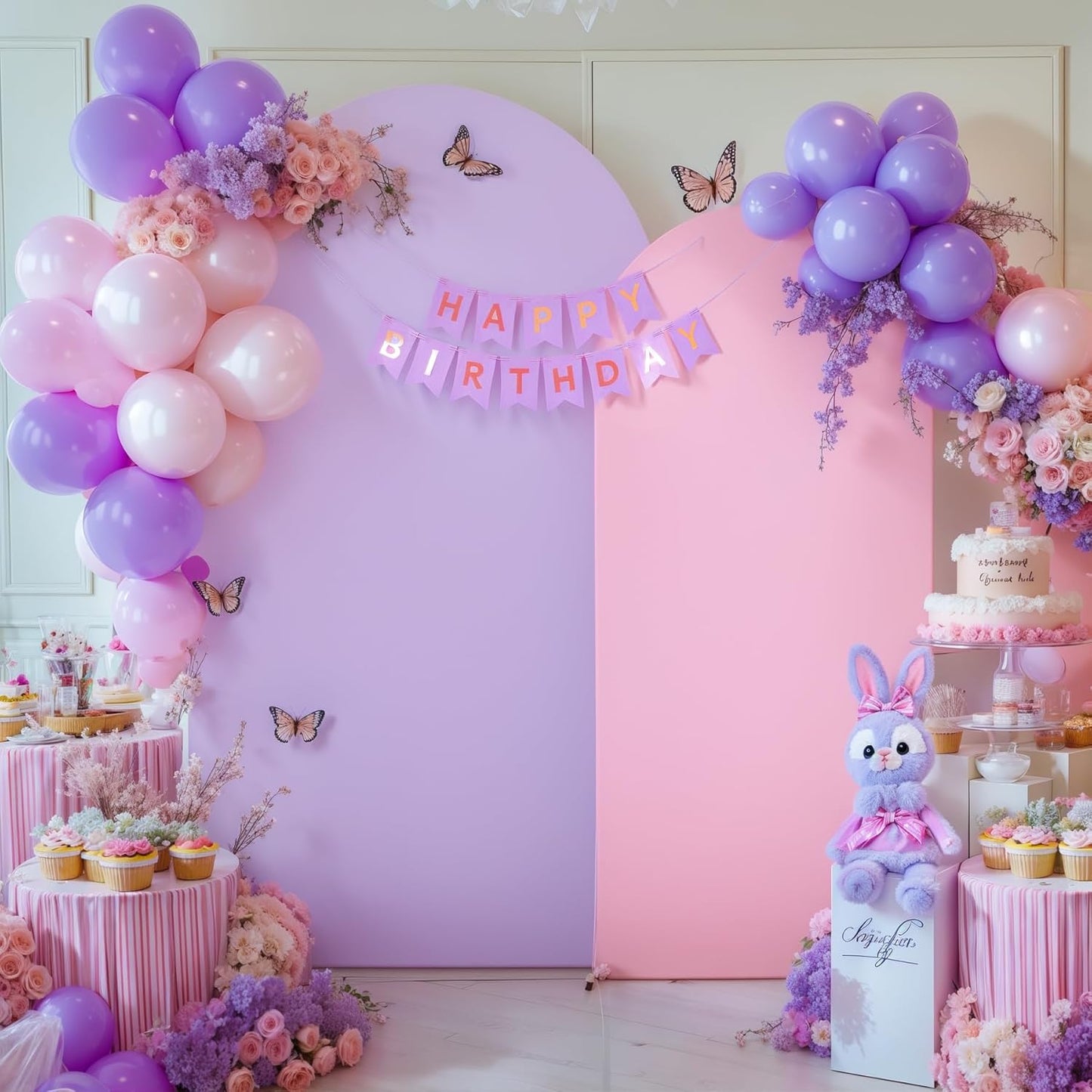 Purple Pink Arch Backdrop Cover for Weddings and Parties