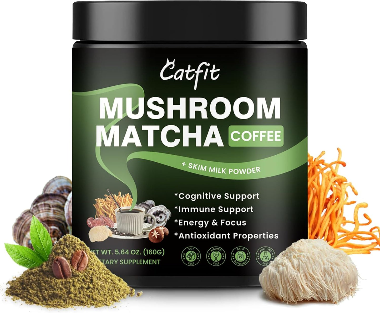 Focus & Energy Boost - Mushroom Matcha Coffee