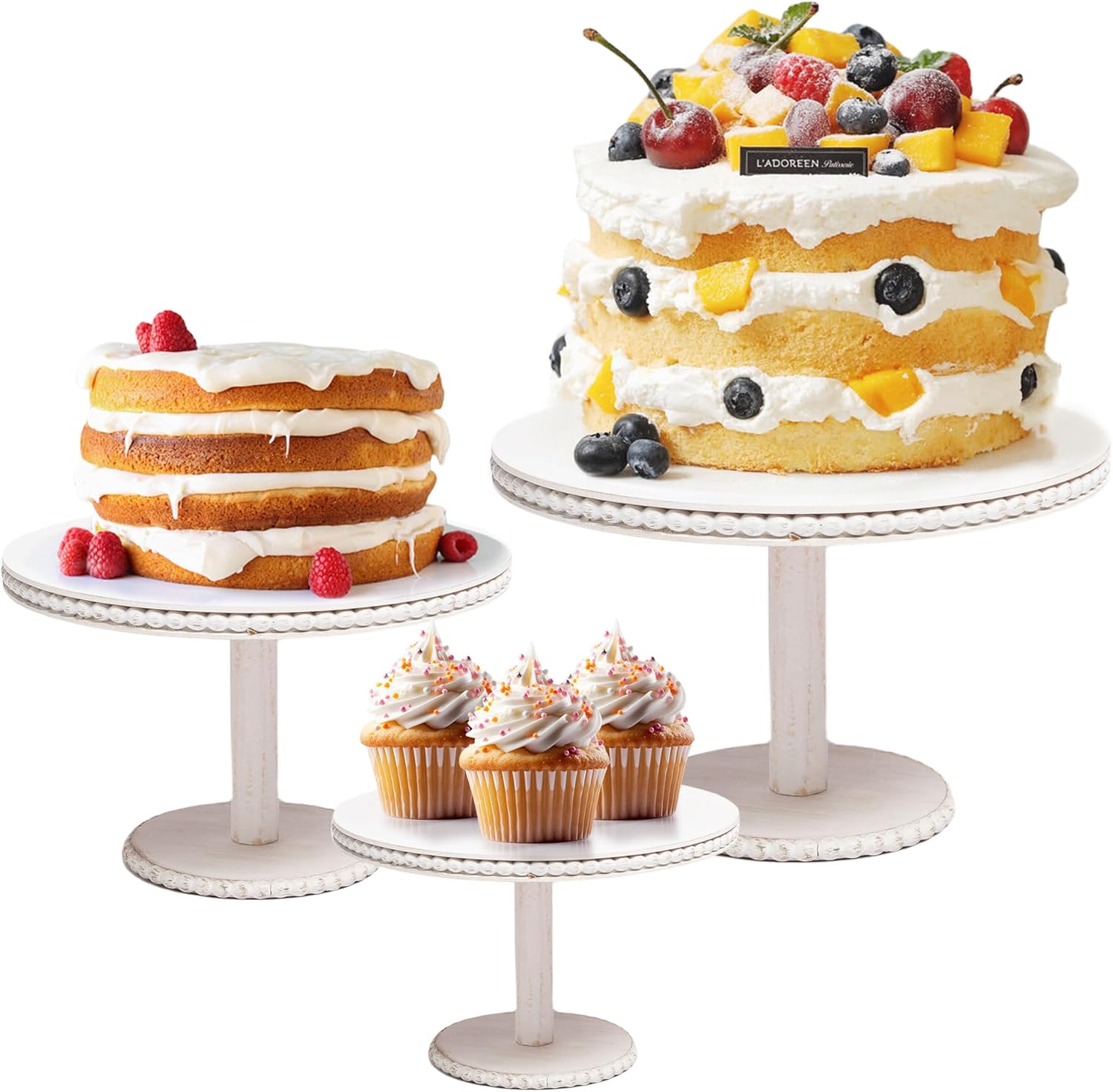 Rustic Farmhouse Cake Stand Set for Elegant Dessert Displays