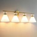 Bathroom Vanity Light Fixtures 4 Bulb Mid Century Modern - Brushed