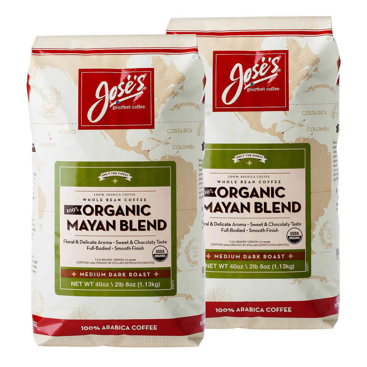Organic Mayan Blend Coffee Duo, 100% Arabica, 2lb 8oz x 2, Medium Dark Roast