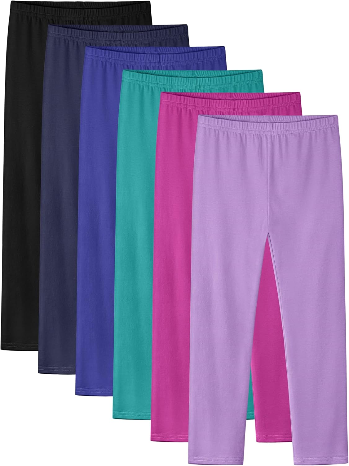 6 Pack Girls Leggings Cotton Pants for Kids Toddler Stretchy