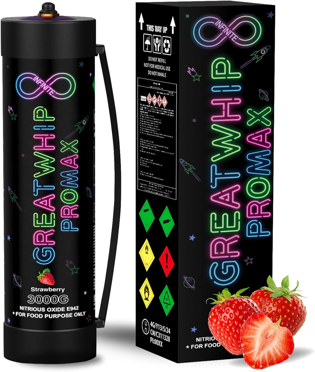 3000g Strawberry Whipped Cream Charger - GreatWhip