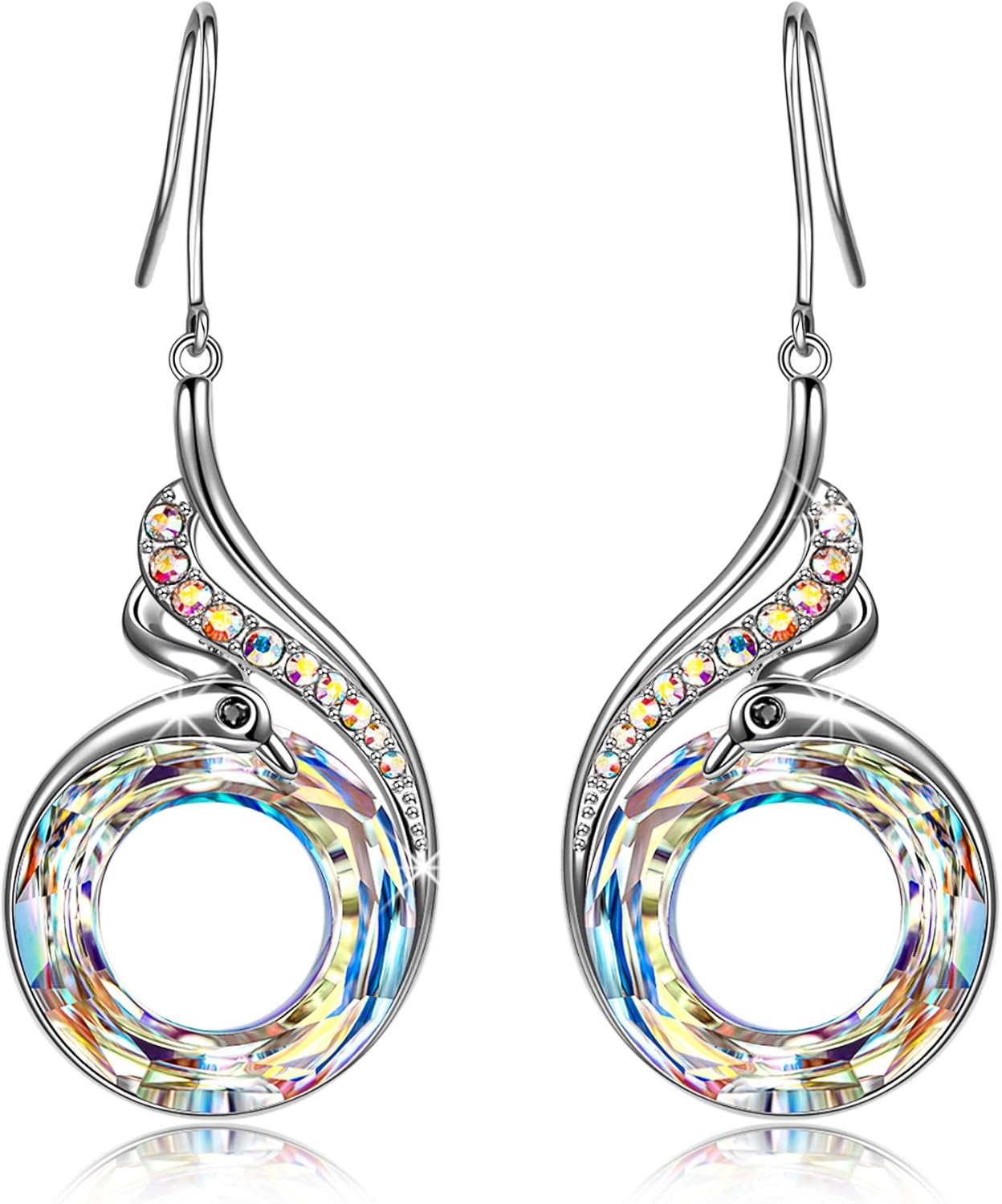 Phoenix Earrings with Crystals from Austria - Symbol of Renewal