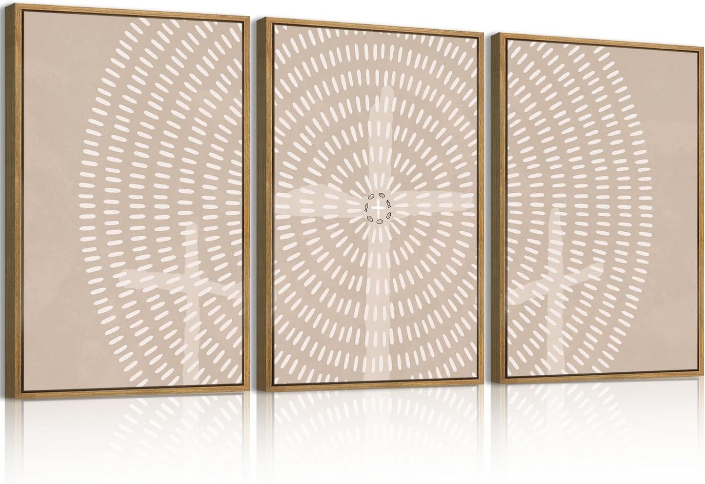Christian Framed Canvas Wall Art Set of 3 for Modern Decor