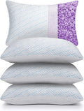 Cooling Pillows Queen Size Set of 4 - Adjustable Shredded Memory Foam