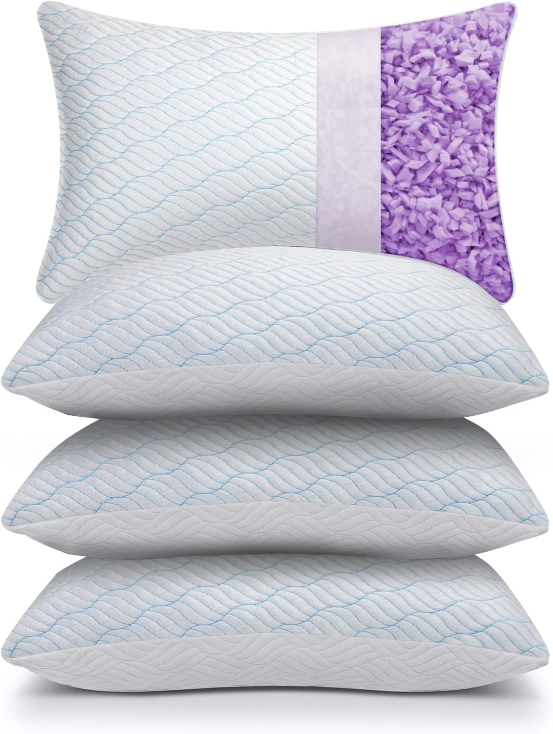 Cooling Pillows Queen Size Set of 4 for Hot Sleepers Comfort