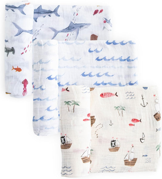 Little Unicorn Premium Muslin Swaddle Blanket 3 Pack for Baby