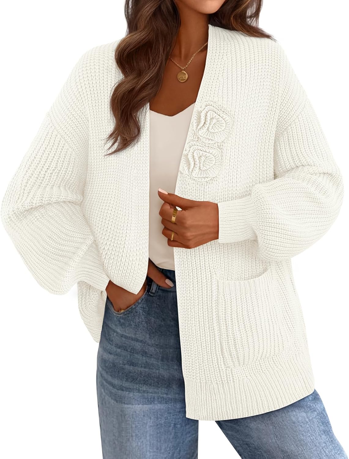 MEROKEETY Women's Chunky Cardigan Sweaters for Cozy Style
