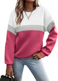 TICTICMIMI Women's Color Block Long Sleeve Sweatshirt - Cozy Casual in