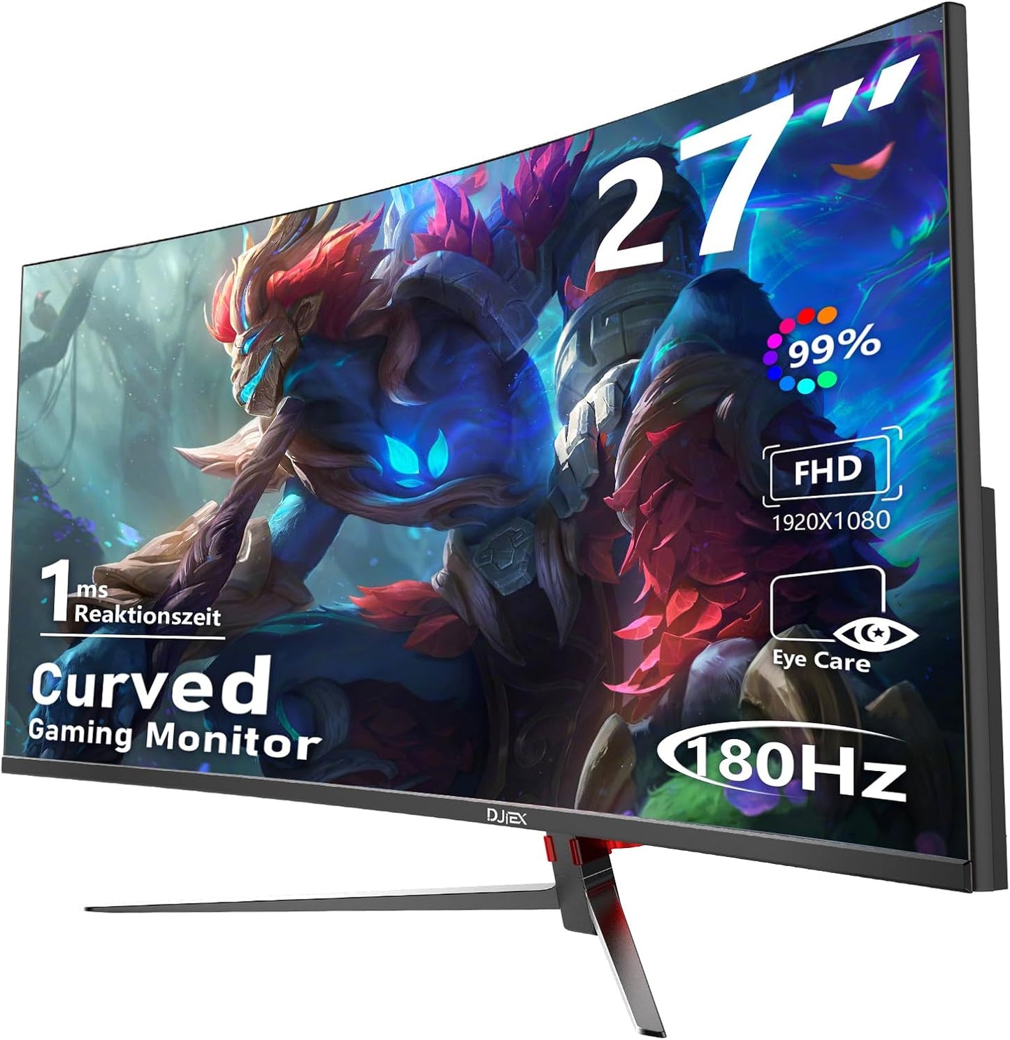 27 Inch Curved Gaming Monitor with 180Hz Refresh Rate and FHD