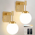 Rechargeable Battery Wall Sconce 2 Pack - Dimmable 3-Color LED