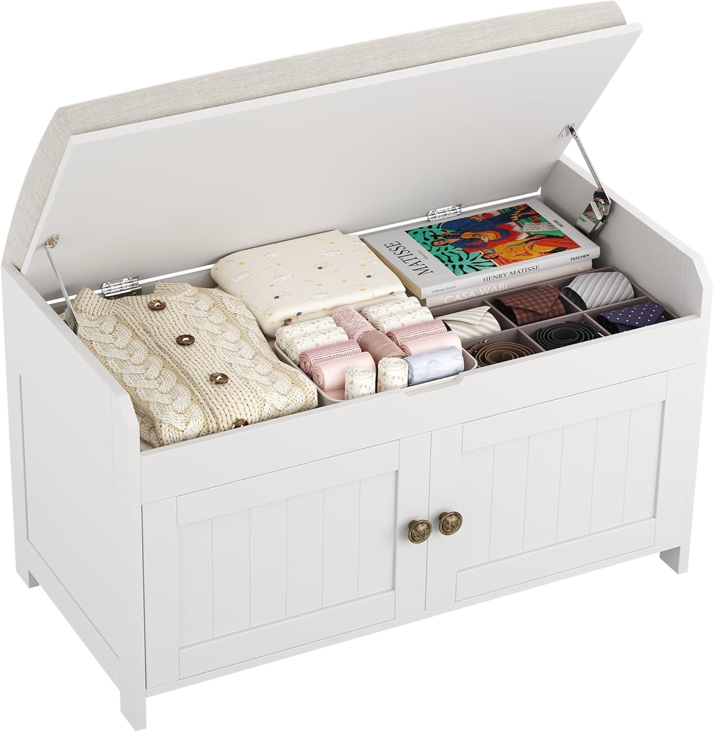 HOMEFORT 30 Shoe Bench with Lift Top Storage for Entryway