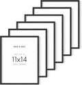 11x14 Black Oak Wood Frames Set of 6 - Minimal Poster Frames