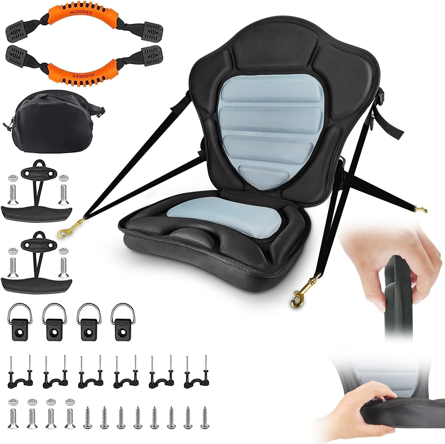 HLOGREE Kayak Seats with Thicken Cushion & Back Support for Comfort