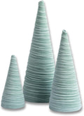 Sage Velvet Trees Set of 3 - Elegant Tabletop Mantel Accent