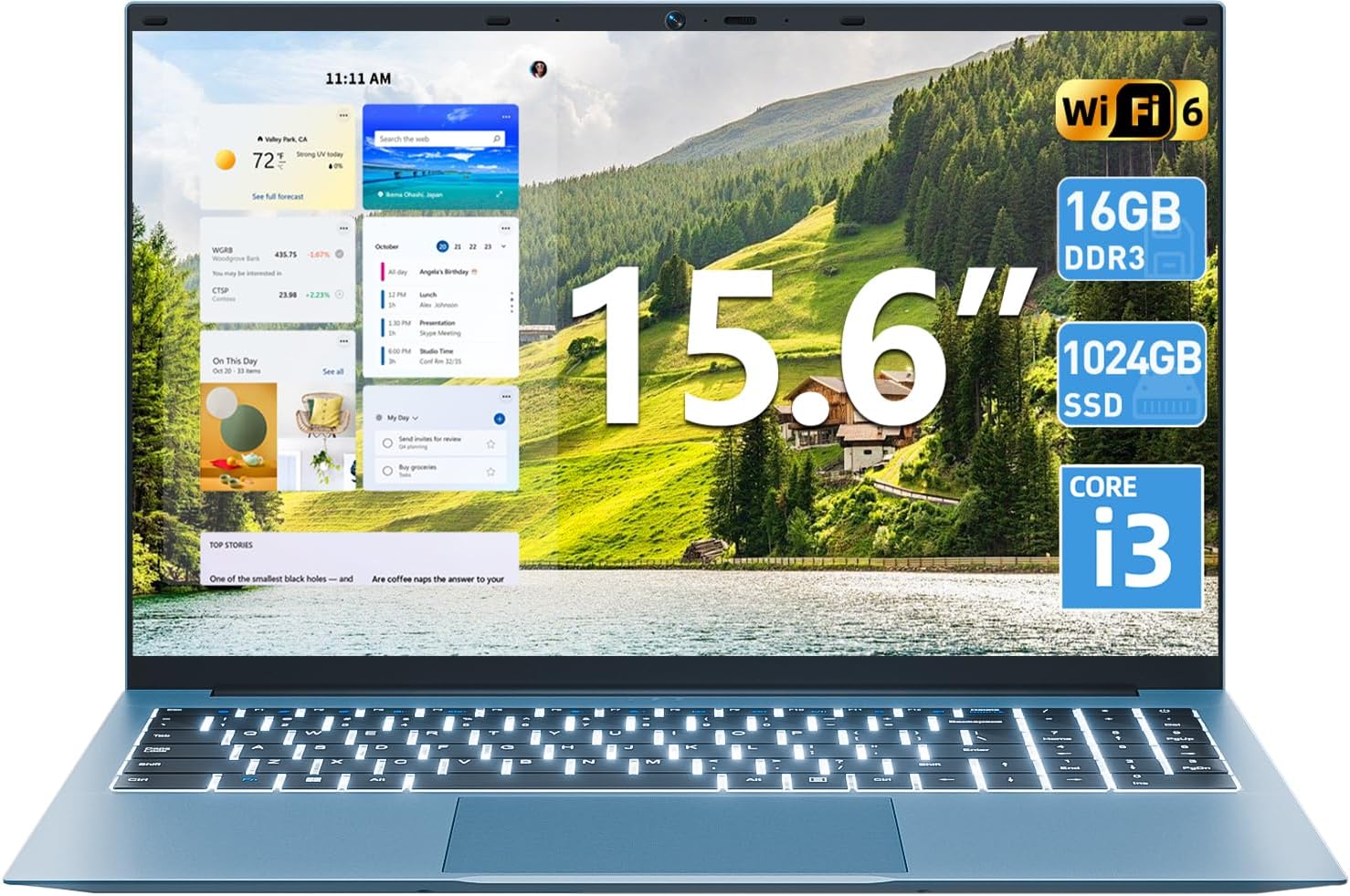 SGIN 15.6 Inch Laptop with Core i3, 16GB RAM, and 1024GB SSD