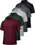 5 Pack Polo Shirts for Men - Quick Dry Performance Short Sleeve BOOJO