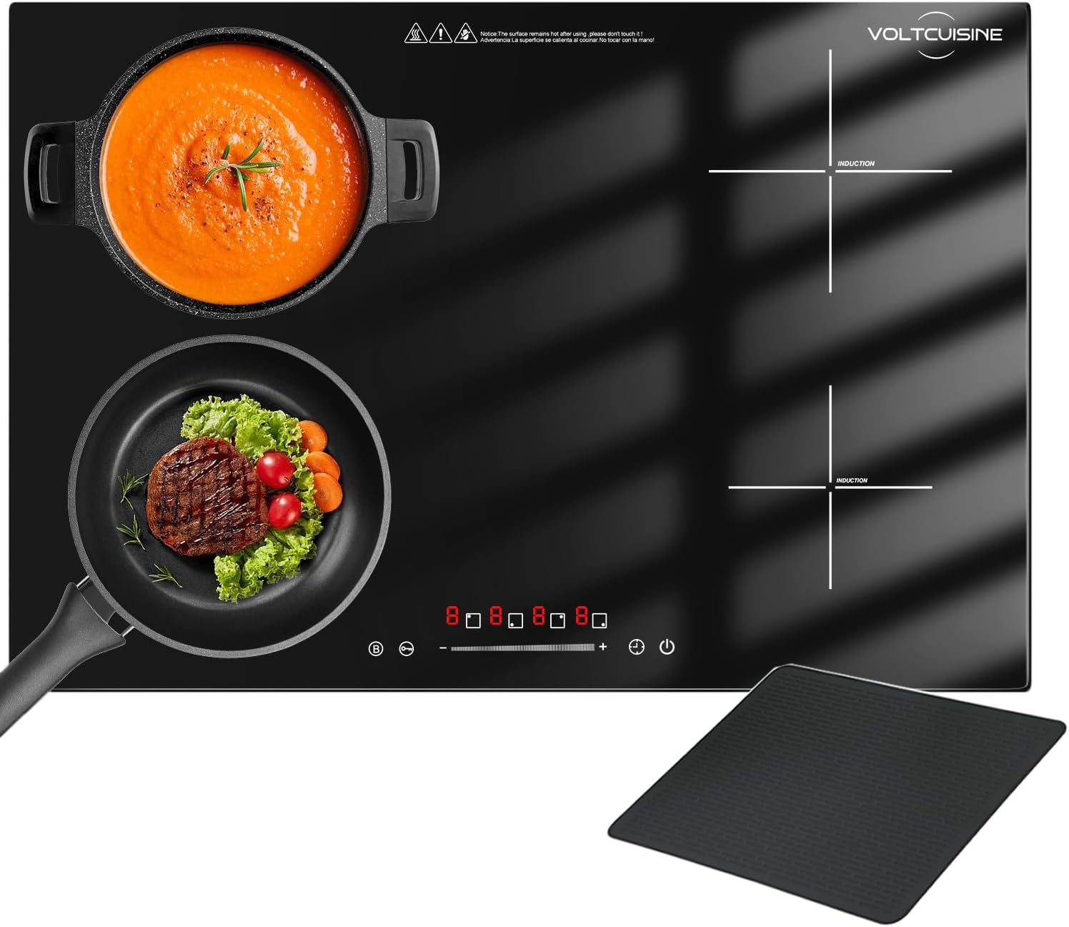 30in Portable Induction Cooktop with 6600W Power for Cooking