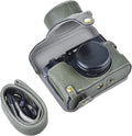Rieibi X100V Retro Leather Case for Fujifilm X100V - Protective Green