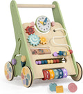 Wooden Baby Walker with Wheels Push Walker for Baby Boy - Compact