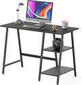 SHW Trestle Home Office Computer Desk, Black - Space-Saving Design