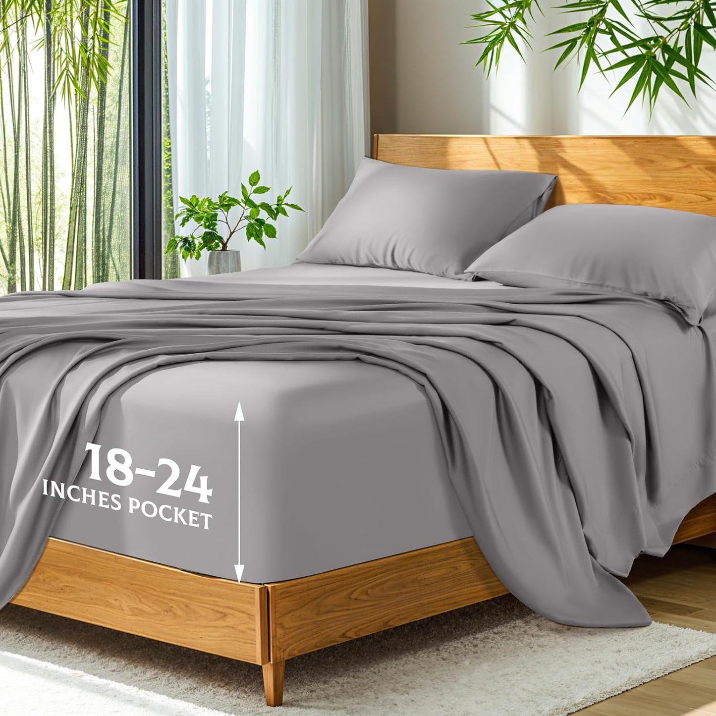 SONORO KATE Bamboo Derived Sheets for Extra Deep Mattresses