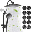 All Metal 10ft Rainfall Showerhead Combo - High Pressure Handheld