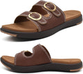 Womens Orthotic Slides with Adjustable Straps - Cushioned Arch Support