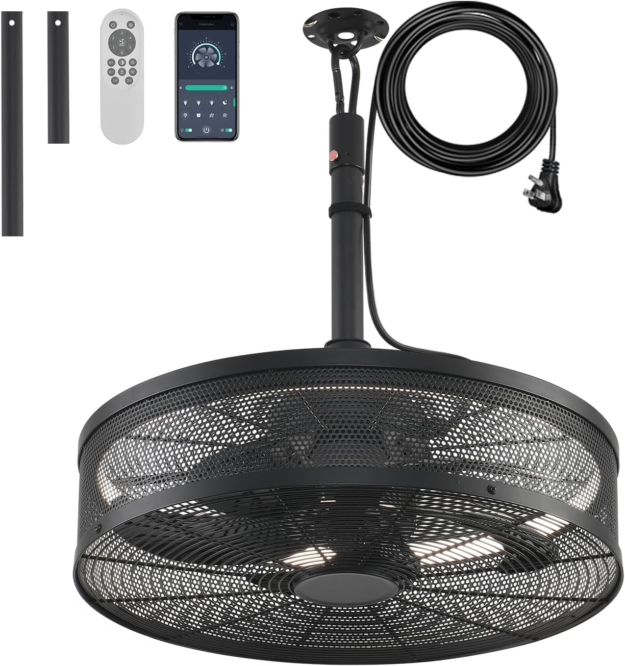 Garage Ceiling Fans with Lights and Remote for Outdoor Use