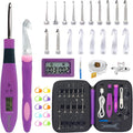 Light Up Crochet Hooks Set 18 Sizes - Digital Counter & LED Hooks