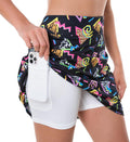 80s 90s Tennis Skirt with Pockets - Retro High Waisted Skort