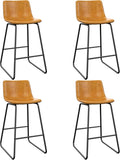 Bar Stools Set of 4 Counter Height 26 in Faux Leather - Modern Comfort