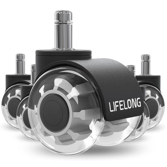 Lifelong 2 Rubber Chair Casters - Protect Floors