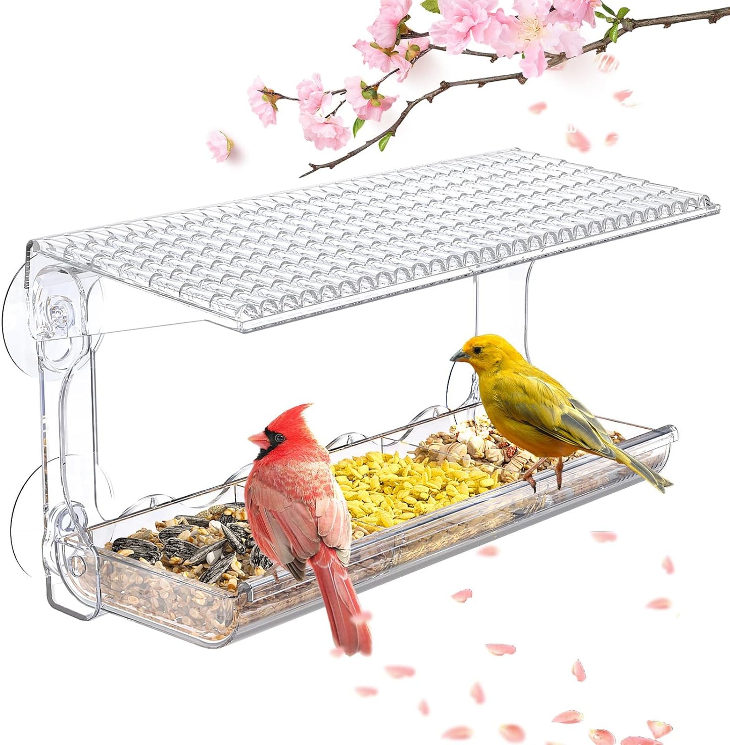 SUNALLY Window Bird Feeder - Clear View Bird Watching