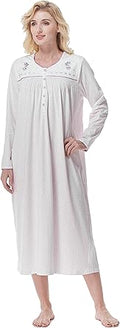 Keyocean Elegant Nightgowns for Women - Soft 100% Cotton Sleepwear